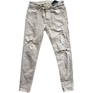 Womens Zara Khaki Rinse High Waisted Skinny Leg Jeans - Sz 30
